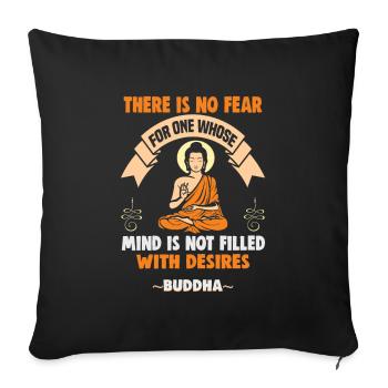 Méditation bouddhiste, Zen, Bouddha, bouddhisme et yoga - Housse de coussin décorative 45 x 45 cm - noir - Devant