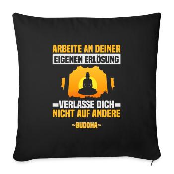 Buddhist Meditation Zen Buddha Buddhism and Yoga - Sofa pillowcase 17,3'' x 17,3'' (45 x 45 cm) - black - Front
