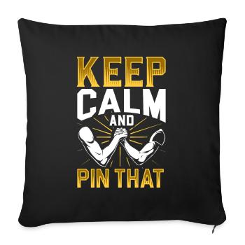 Keep Calm and Pin That - Arm Wrestling - Sofa pillowcase 17,3'' x 17,3'' (45 x 45 cm) - black - Front