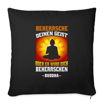 Buddhist Meditation Zen Buddha Buddhism and Yoga - Sofa pillowcase 17,3'' x 17,3'' (45 x 45 cm) - black - Front