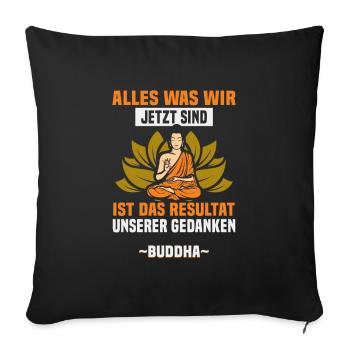 Buddhist Meditation Zen Buddha Buddhism and Yoga - Sofa pillowcase 17,3'' x 17,3'' (45 x 45 cm) - black - Front