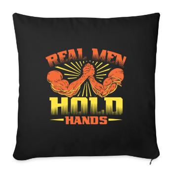Real men hold hands - Armdrücken - Sofakissenbezug 45 x 45 cm - Schwarz - Vorne