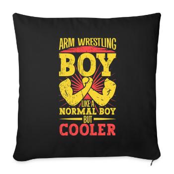 I did my first pin - Arm wrestling - Sofa pillowcase 17,3'' x 17,3'' (45 x 45 cm) - black - Front