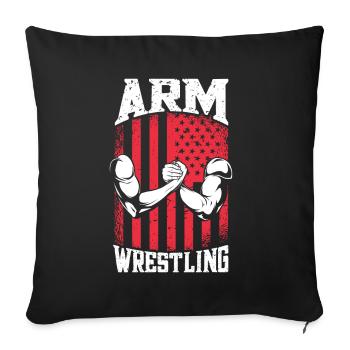 Arm Wrestling - Armdrücken - Sofakissenbezug 45 x 45 cm - Schwarz - Vorne