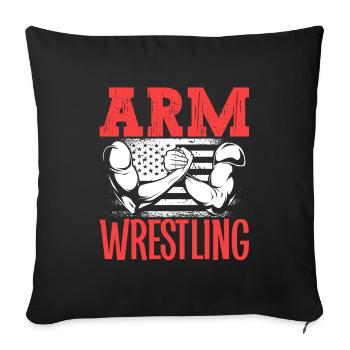 Arm Wrestling - Armdrücken - Sofakissenbezug 45 x 45 cm - Schwarz - Vorne