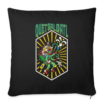 Dieu aztèque du vent - Quetzalcoatl - Housse de coussin décorative 45 x 45 cm - noir - Devant