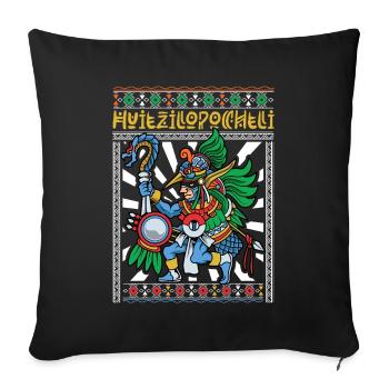 Aztec God of War - Huitzilopochtli - Sofa pillowcase 17,3'' x 17,3'' (45 x 45 cm) - black - Front