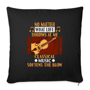 Classical Music Orchestra Musicians - Sofa pillowcase 17,3'' x 17,3'' (45 x 45 cm) - black - Front