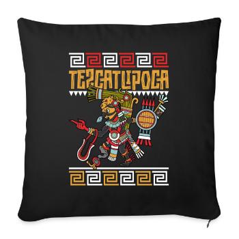 Aztec god of the night - Tezcatlipoca - Sofa pillowcase 17,3'' x 17,3'' (45 x 45 cm) - black - Front