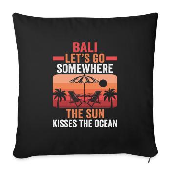 Bali Indonesia beach holiday by the sea - Sofa pillowcase 17,3'' x 17,3'' (45 x 45 cm) - black - Front