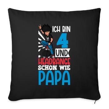 Ich bin 4 - Jungen Rocker - Sofakissenbezug 45 x 45 cm - Schwarz - Vorne