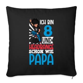 Ich bin 8 - Jungen Rocker - Sofakissenbezug 45 x 45 cm - Schwarz - Vorne