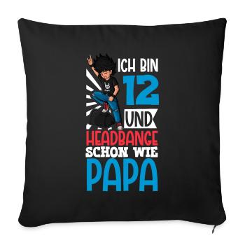 Ich bin 12 - Jungen Rocker - Sofakissenbezug 45 x 45 cm - Schwarz - Vorne