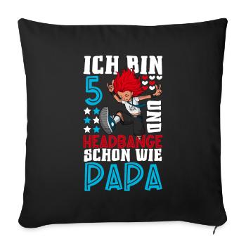 Ich bin 5 - Mädchen Rocker - Sofakissenbezug 45 x 45 cm - Schwarz - Vorne