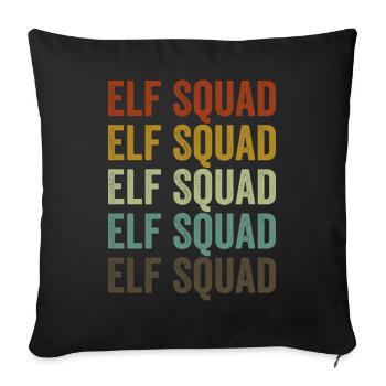 Elf Squad Elf Lovers Noël Matching Elfes - Housse de coussin décorative 45 x 45 cm - noir - Devant
