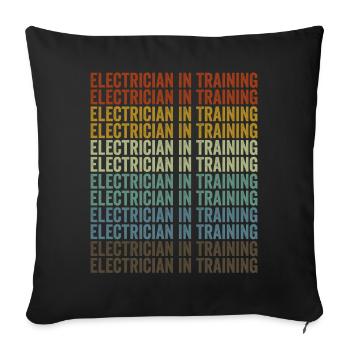Électricien en formation ingénieur électricien - Housse de coussin décorative 45 x 45 cm - noir - Devant