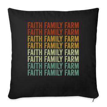 Faith Family Farm Agriculteur Ferme familiale - Housse de coussin décorative 45 x 45 cm - noir - Devant