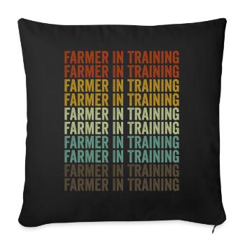 Agriculteur en formation Formation agricole - Housse de coussin décorative 45 x 45 cm - noir - Devant