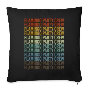 Flamingo Party Crew Flamingo Party - Housse de coussin décorative 45 x 45 cm - noir - Devant