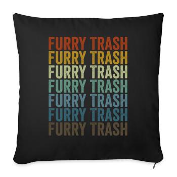 Furry Trash Furry Trash Furry Fandom - Sofa pillowcase 17,3'' x 17,3'' (45 x 45 cm) - black - Front