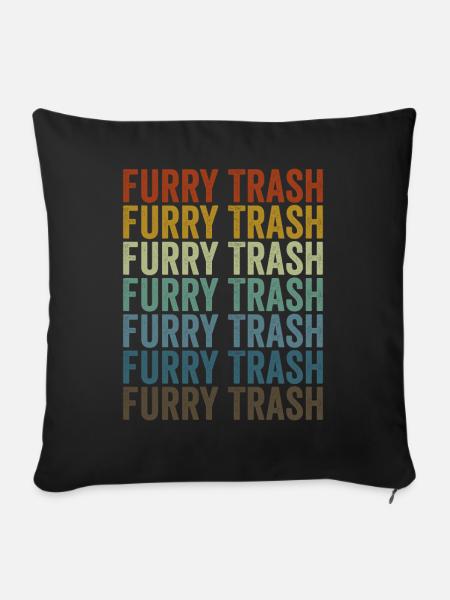 Furry Trash Furry Trash Furry Fandom - Sofa pillowcase 17,3'' x 17,3'' (45 x 45 cm) - black