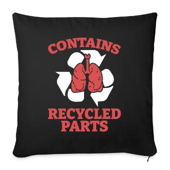Lung Lung disease Spare parts Lung donation - Sofa pillowcase 17,3'' x 17,3'' (45 x 45 cm) - black - Front
