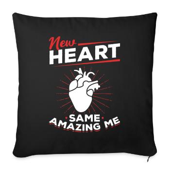 Heart Transplant New Heart Same Amazing Me - Sofa pillowcase 17,3'' x 17,3'' (45 x 45 cm) - black - Front
