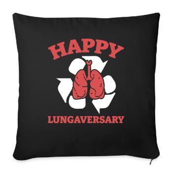 Donor Lung Spare Parts Lung Operation Gift - Sofa pillowcase 17,3'' x 17,3'' (45 x 45 cm) - black - Front