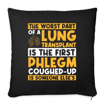 Greffe pulmonaire toux effondrements Bronchen - Housse de coussin décorative 45 x 45 cm - noir - Devant