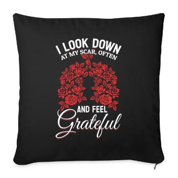 Lung Transplant Scar Flowers Bronchen - Sofa pillowcase 17,3'' x 17,3'' (45 x 45 cm) - black - Front