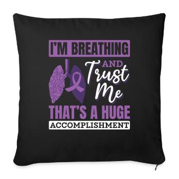 Lung Transplant Donor Lung Breathing Gift - Sofa pillowcase 17,3'' x 17,3'' (45 x 45 cm) - black - Front