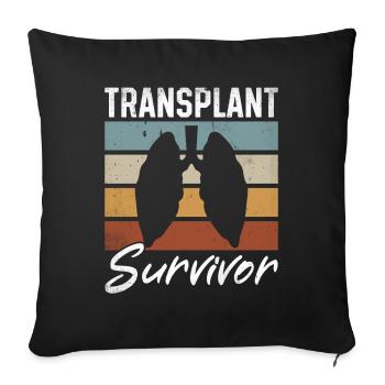 Poumon effondre Donneur Lung Survivor Vintage - Housse de coussin décorative 45 x 45 cm - noir - Devant
