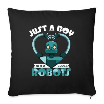 Roboter - Sofakissenbezug 45 x 45 cm - Schwarz - Vorne