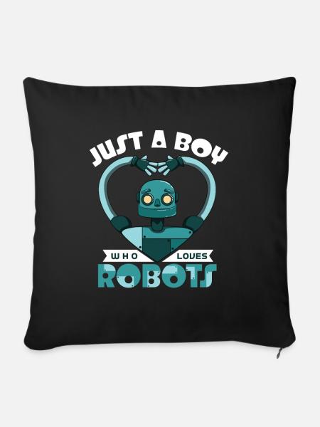 Roboter - Sofakissenbezug 45 x 45 cm - Schwarz