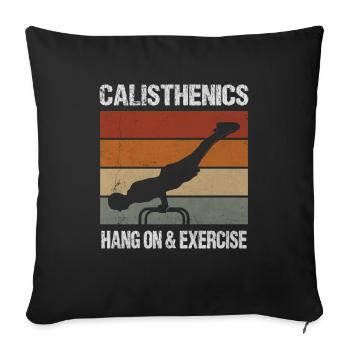 Gymnastique Accroche-Et Exercice Renforcement musculaire - Housse de coussin décorative 45 x 45 cm - noir - Devant