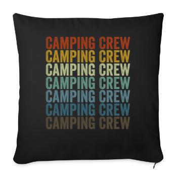 Camping-Crew Camping-Crew Camping-Compilation - Sofa pillowcase 17,3'' x 17,3'' (45 x 45 cm) - black - Front