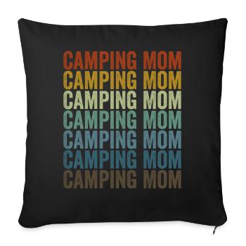 Camping Mom Camping Mom Rv Camper Women Camping - Sofa pillowcase 17,3'' x 17,3'' (45 x 45 cm) - black - Front