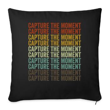 Capturer l’instant Moment photographe - Housse de coussin décorative 45 x 45 cm - noir - Devant