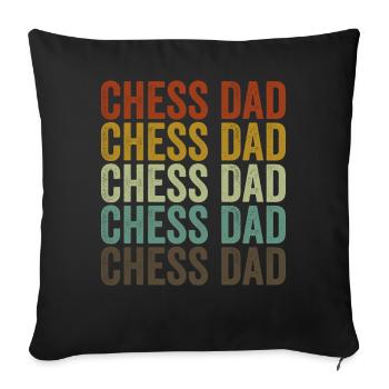 Chess Father Board Game Gambit - Sofa pillowcase 17,3'' x 17,3'' (45 x 45 cm) - black - Front