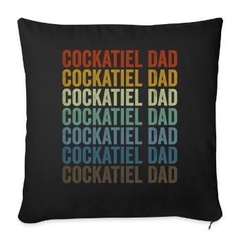 Cockatiel Papa Cockatiel Papa Vogelliebh - Sofa pillowcase 17,3'' x 17,3'' (45 x 45 cm) - black - Front