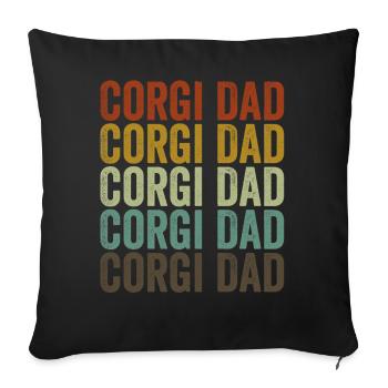 Corgi Papa Corgi Papa Dog Papa American Hun - Sofa pillowcase 17,3'' x 17,3'' (45 x 45 cm) - black - Front