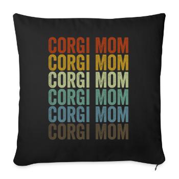Corgi Mama Corgi Mama Puppy Mama Dog Lovers - Sofa pillowcase 17,3'' x 17,3'' (45 x 45 cm) - black - Front