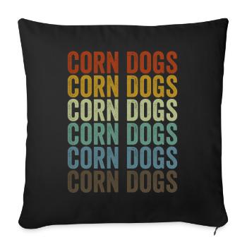 Corn Dogs Stick Hot Dogs Corn Hot Dogs - Sofakissenbezug 45 x 45 cm - Schwarz - Vorne