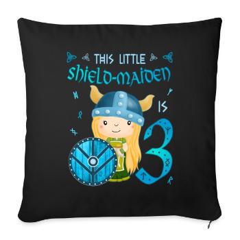 Schildmaid - Anniversaire 3 ans Nordic Vikings - Housse de coussin décorative 45 x 45 cm - noir - Devant