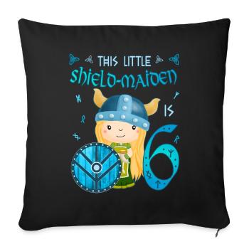 Schildmaid - Anniversaire 6 ans Nordic Vikings - Housse de coussin décorative 45 x 45 cm - noir - Devant