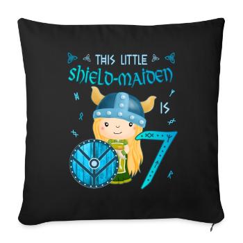 Schildmaid - Anniversaire 7 ans Nordic Vikings - Housse de coussin décorative 45 x 45 cm - noir - Devant