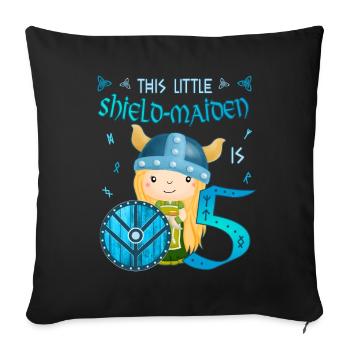 Schildmaid - Anniversaire 5 ans Nordic Vikings - Housse de coussin décorative 45 x 45 cm - noir - Devant