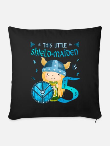 Schildmaid - Anniversaire 5 ans Nordic Vikings - Housse de coussin décorative 45 x 45 cm - noir