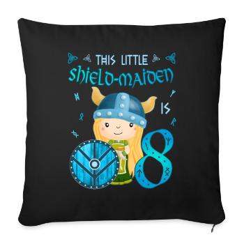 Schildmaid - Anniversaire 8 ans Nordic Vikings - Housse de coussin décorative 45 x 45 cm - noir - Devant