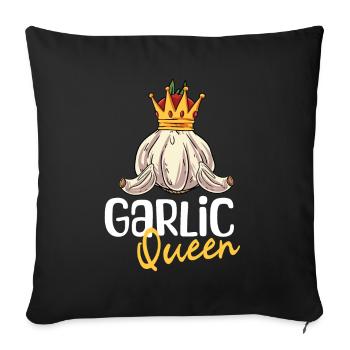 Knoblauch Knoblauchbrot Geschenk - Sofakissenbezug 45 x 45 cm - Schwarz - Vorne